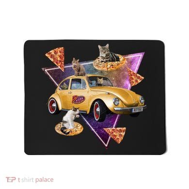 Cat Pizza Car Galaxy Mousepad