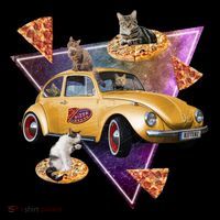 Cat Pizza Car Galaxy Ornament thumb 1