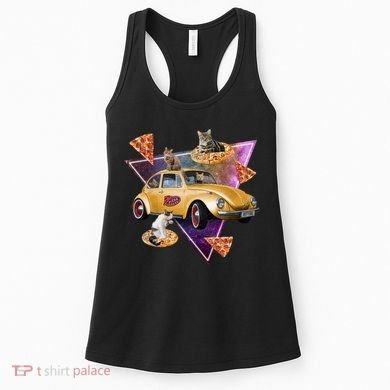 Cat Pizza Car Galaxy Women's Tank Top