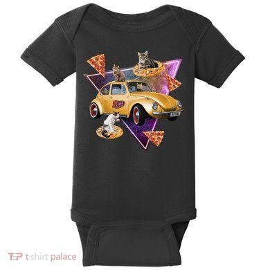 Cat Pizza Car Galaxy Baby Bodysuit