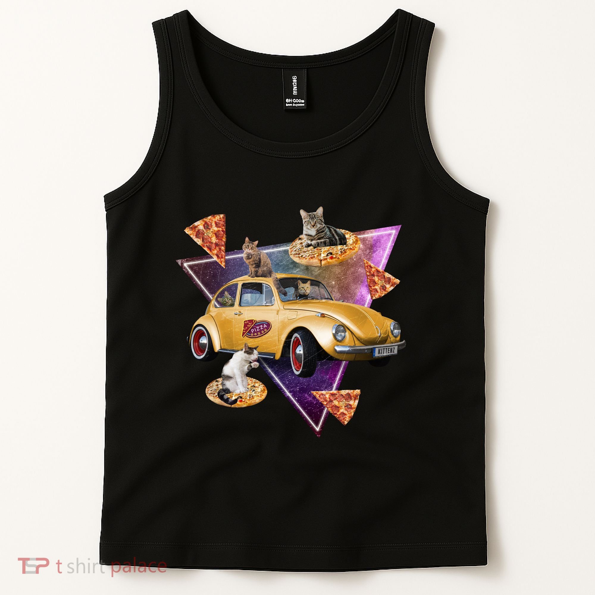 Cat Pizza Car Galaxy Tank Top