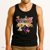 Cat Pizza Car Galaxy Tank Top thumb 3
