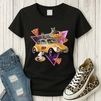 Cat Pizza Car Galaxy Women's T-Shirt thumb 3