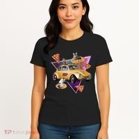 Cat Pizza Car Galaxy Women's T-Shirt thumb 4
