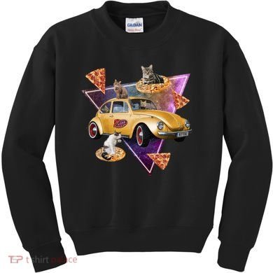 Cat Pizza Car Galaxy Kids Sweatshirt