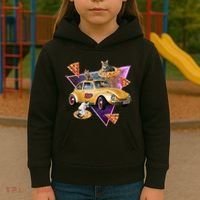 Cat Pizza Car Galaxy Kids Hoodie thumb 3