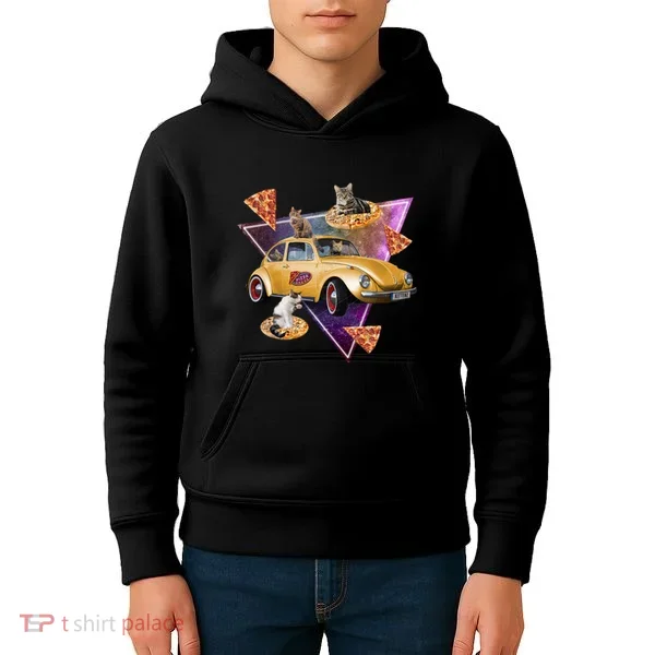 Cat Pizza Car Galaxy Kids Hoodie
