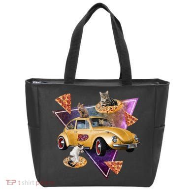 Cat Pizza Car Galaxy Tote Bag