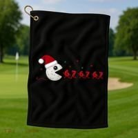 Crochet Pac Christmas 67 Meme Golf Towel thumb 1