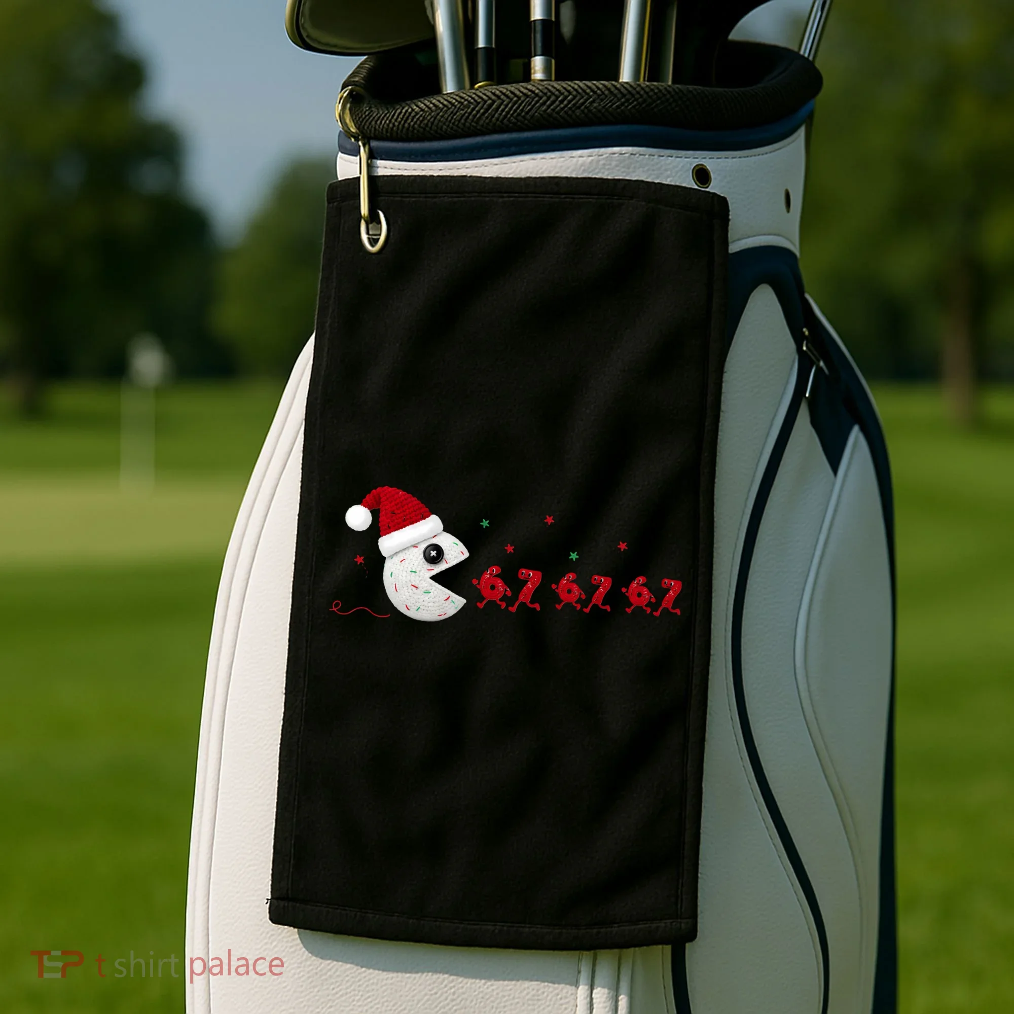 Crochet Pac Christmas 67 Meme Golf Towel