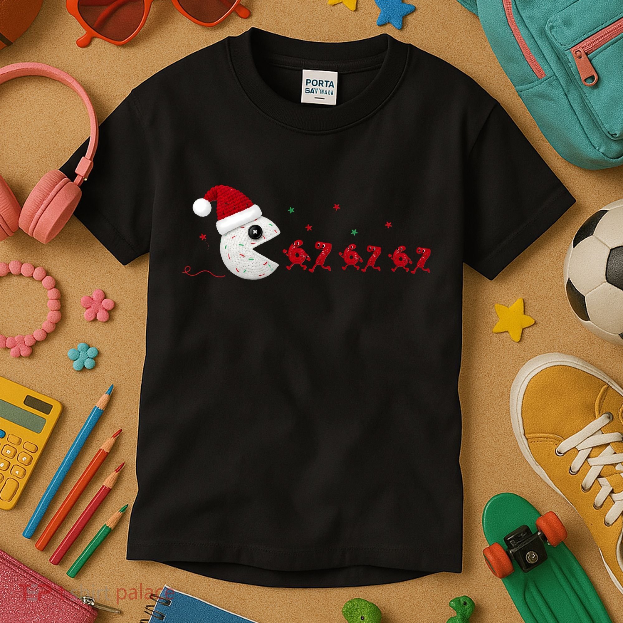 Crochet Pac Christmas 67 Meme Kids T-Shirt