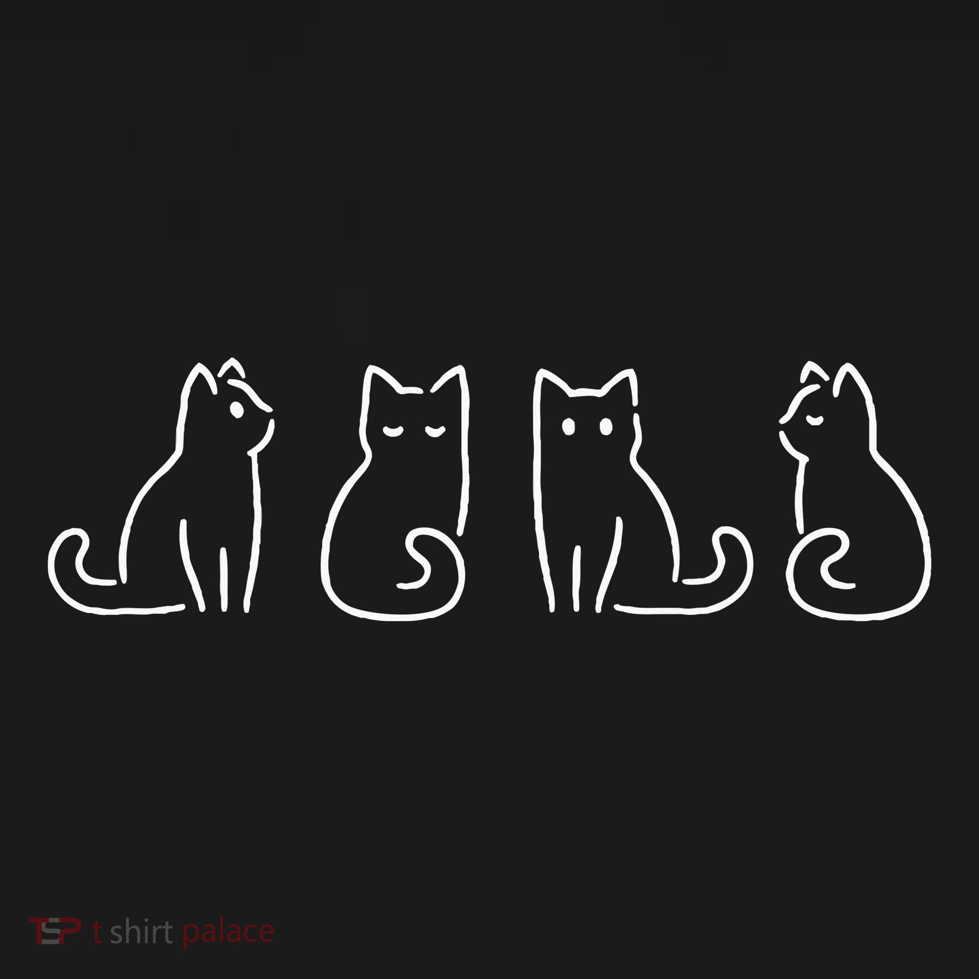 Cat Poses Cat Lover Minimalist Art Polo