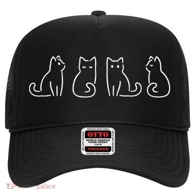 Cat Poses Cat Lover Minimalist Art Hat