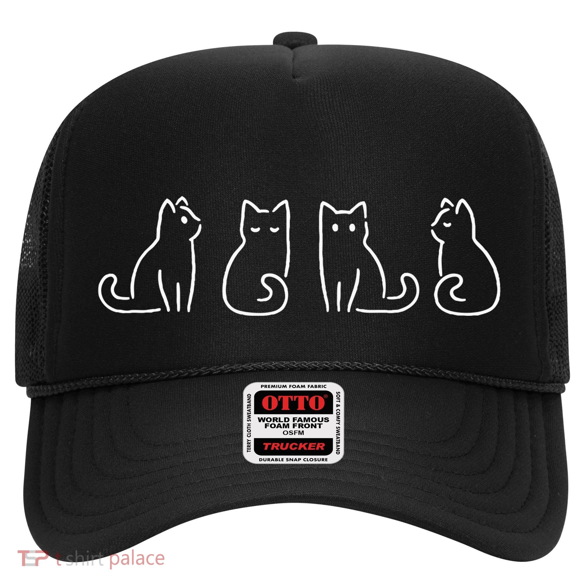 Cat Poses Cat Lover Minimalist Art Hat
