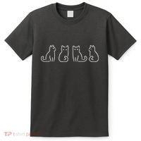 Cat Poses Cat Lover Minimalist Art T-Shirt thumb 0