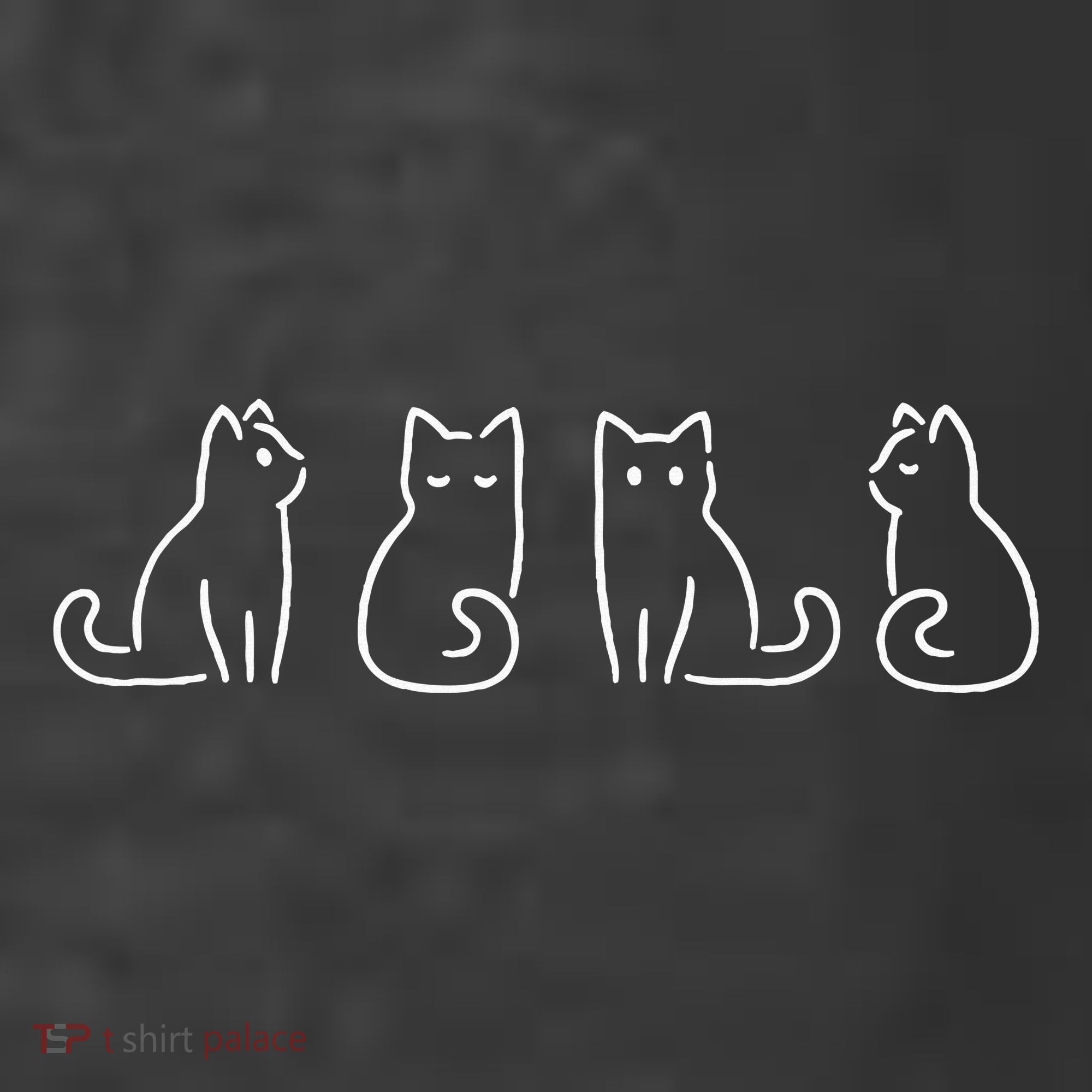 Cat Poses Cat Lover Minimalist Art T-Shirt