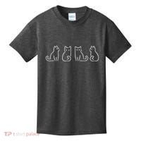 Cat Poses Cat Lover Minimalist Art Kids T-Shirt thumb 0