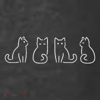 Cat Poses Cat Lover Minimalist Art Kids T-Shirt thumb 4