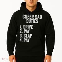 Cheerleading Papa Cheer Dad Duties Drive Pay Clap Hoodie thumb 2