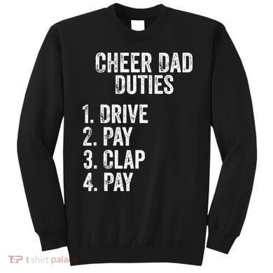 Cheerleading Papa Cheer Dad Duties Drive Pay Clap Sweatshirt
