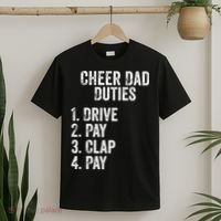 Cheerleading Papa Cheer Dad Duties Drive Pay Clap T-Shirt thumb 2