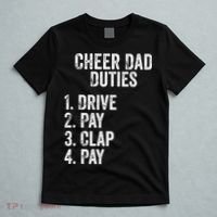 Cheerleading Papa Cheer Dad Duties Drive Pay Clap T-Shirt thumb 5