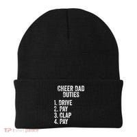 Cheerleading Papa Cheer Dad Duties Drive Pay Clap Beanie thumb 0