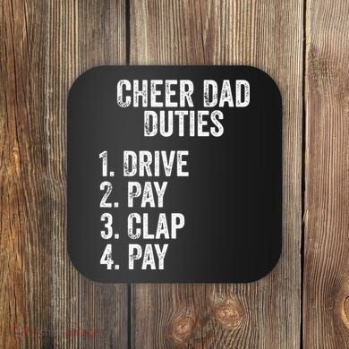 Cheerleading Papa Cheer Dad Duties Drive Pay Clap Coaster