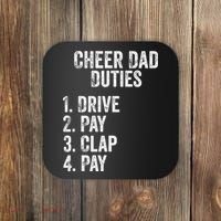 Cheerleading Papa Cheer Dad Duties Drive Pay Clap Coaster thumb 0