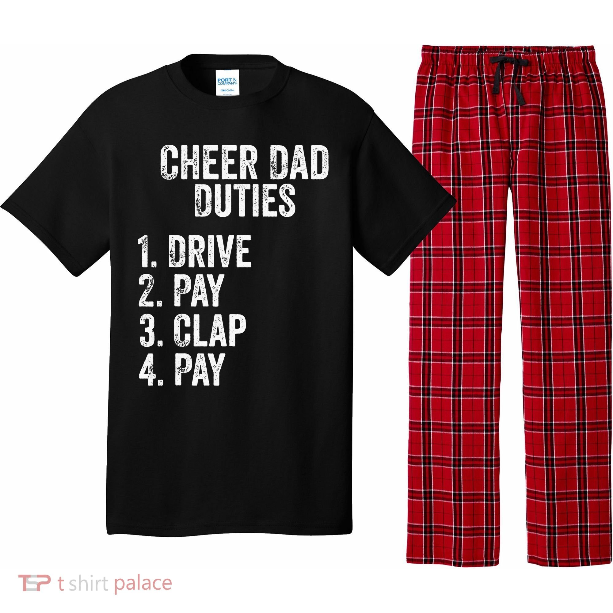 Cheerleading Papa Cheer Dad Duties Drive Pay Clap Pajama Set