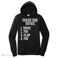 Cheerleading Papa Cheer Dad Duties Drive Pay Clap Women's Hoodie thumb 0