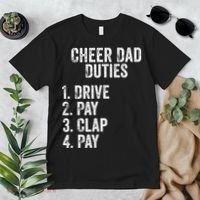 Cheerleading Papa Cheer Dad Duties Drive Pay Clap Premium T-Shirt thumb 2