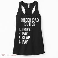 Cheerleading Papa Cheer Dad Duties Drive Pay Clap Women's Tank Top thumb 0
