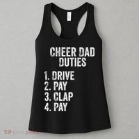 Cheerleading Papa Cheer Dad Duties Drive Pay Clap Women's Tank Top thumb 3