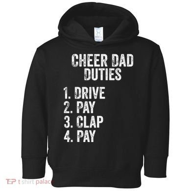 Cheerleading Papa Cheer Dad Duties Drive Pay Clap Toddler Hoodie