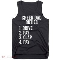Cheerleading Papa Cheer Dad Duties Drive Pay Clap Tank Top thumb 0
