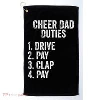 Cheerleading Papa Cheer Dad Duties Drive Pay Clap Golf Towel thumb 0