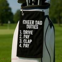 Cheerleading Papa Cheer Dad Duties Drive Pay Clap Golf Towel thumb 2