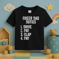 Cheerleading Papa Cheer Dad Duties Drive Pay Clap Toddler T-Shirt thumb 3