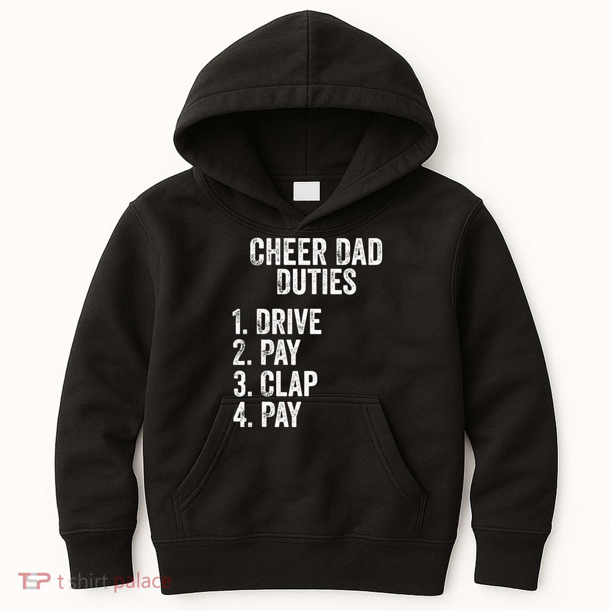 Cheerleading Papa Cheer Dad Duties Drive Pay Clap Kids Hoodie