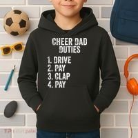 Cheerleading Papa Cheer Dad Duties Drive Pay Clap Kids Hoodie thumb 2