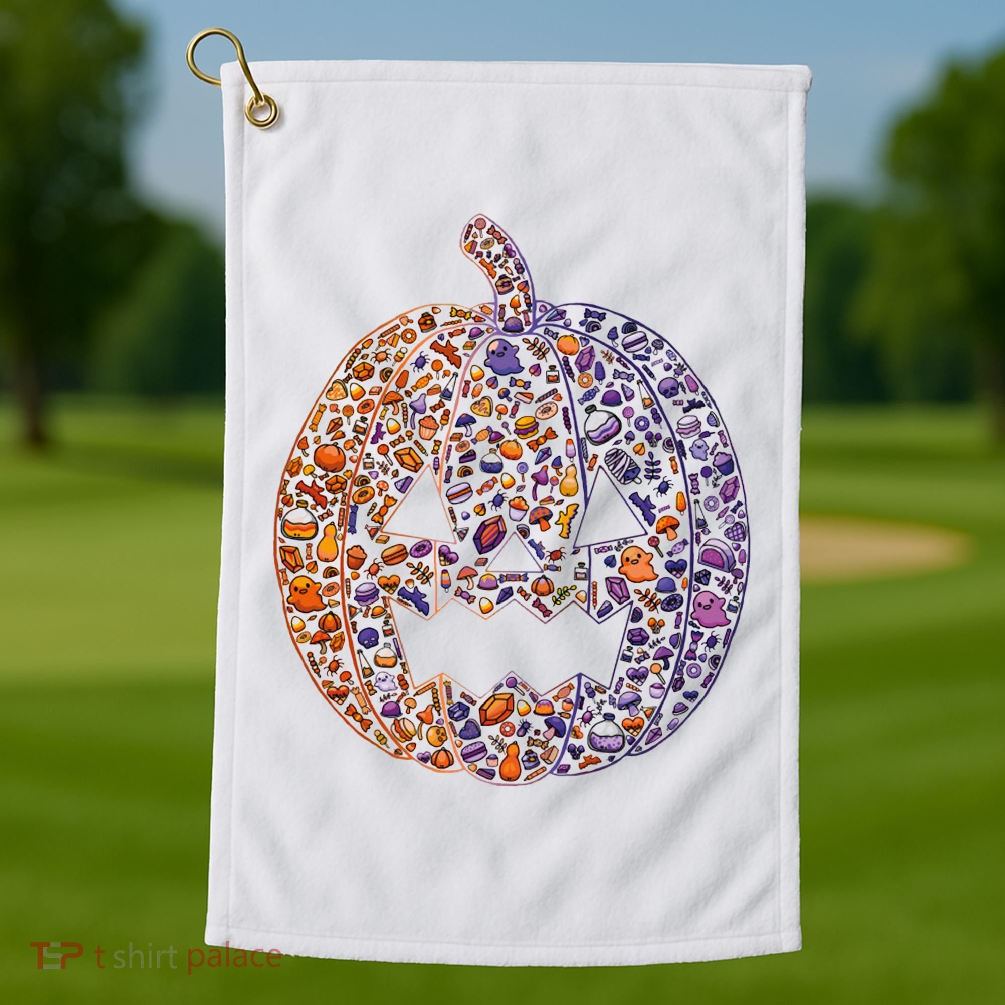 Candy Pumpkin Golf Towel