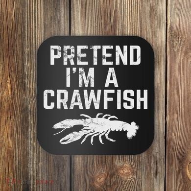 Crawfish Pretend Cute Cajun Food Retro Gif Coaster