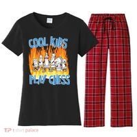 Chess Pieces Cool Kids Play Chess Women's Flannel Pajama Set thumb 0