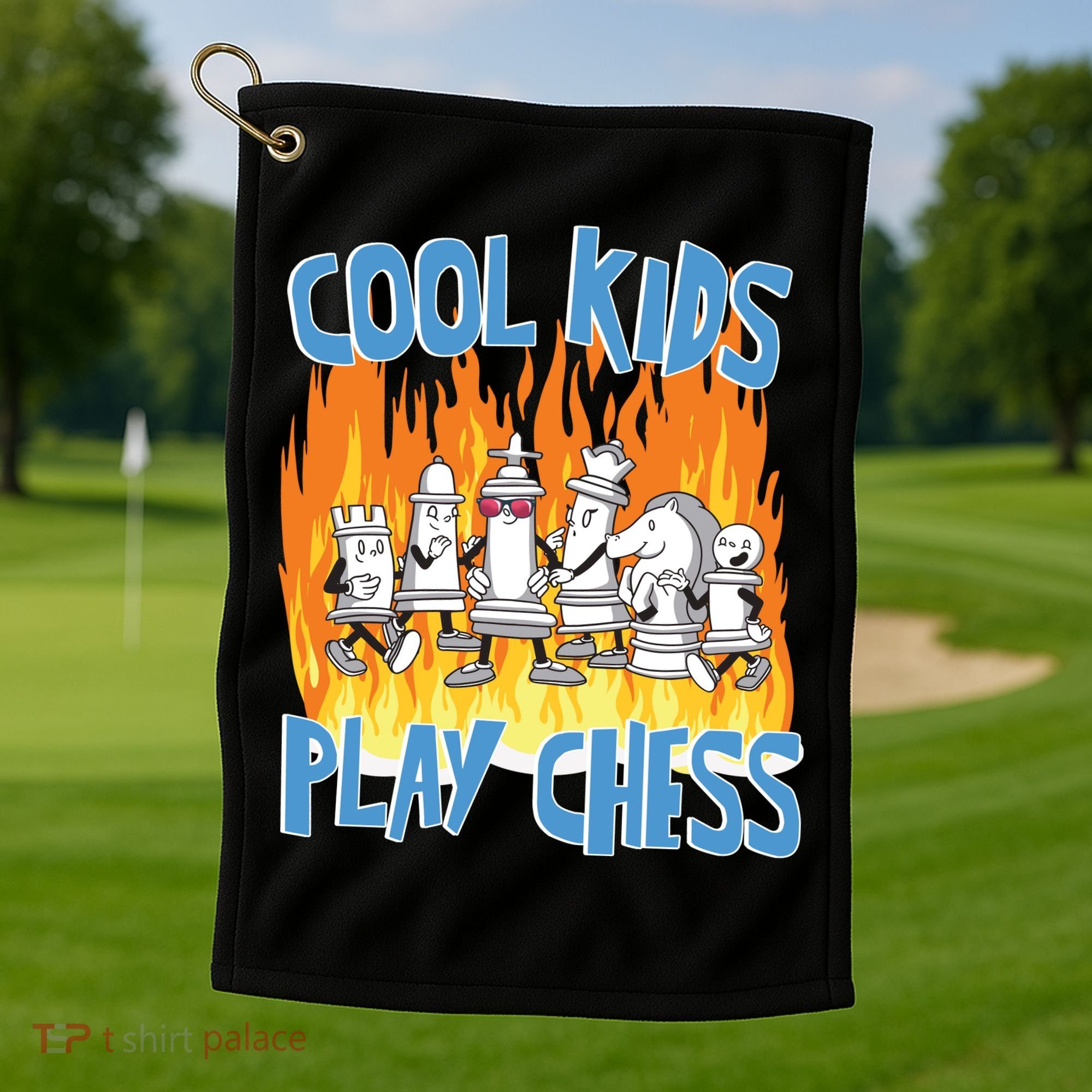 Chess Pieces Cool Kids Play Chess Golf Towel