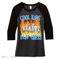 Chess Pieces Cool Kids Play Chess Women's Tri-Blend 3/4-Sleeve Raglan Shirt thumb 0