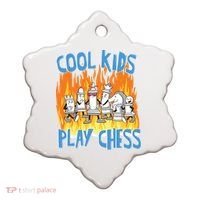 Chess Pieces Cool Kids Play Chess Ceramic Ornament thumb 0