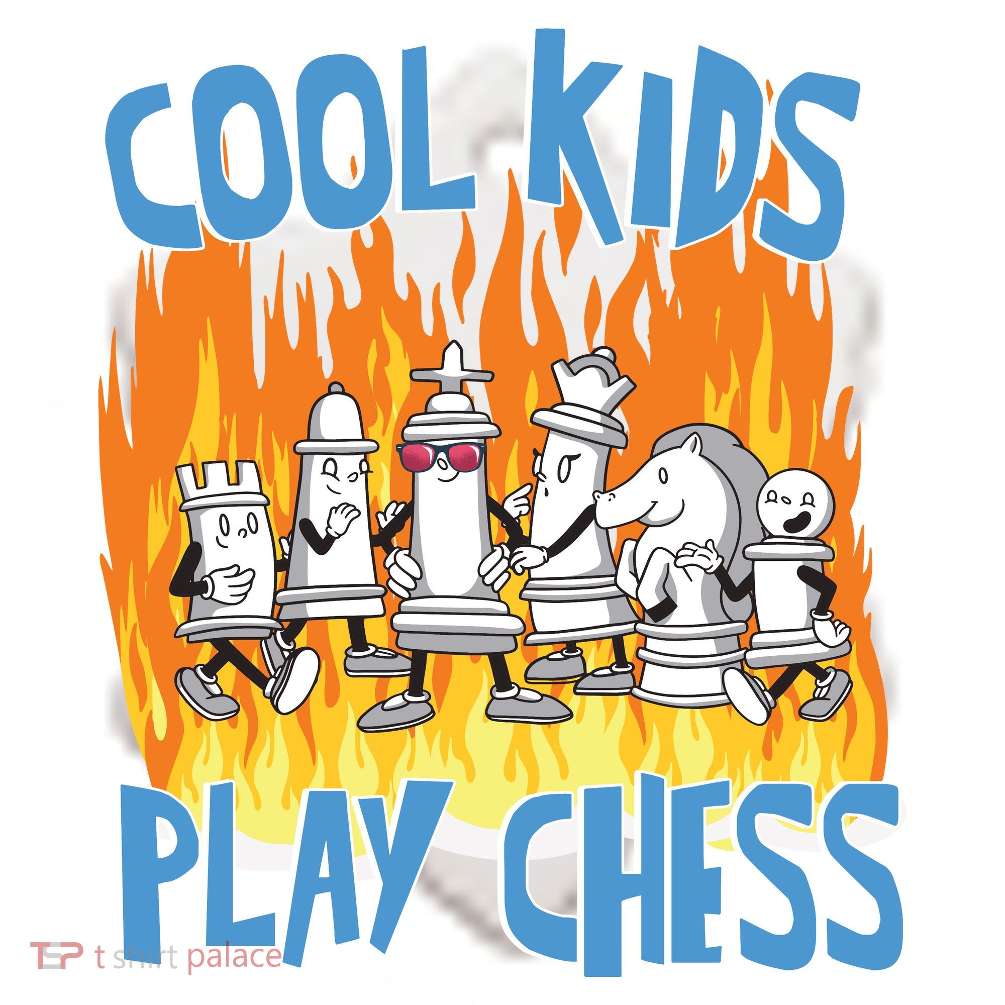 Chess Pieces Cool Kids Play Chess Ceramic Ornament