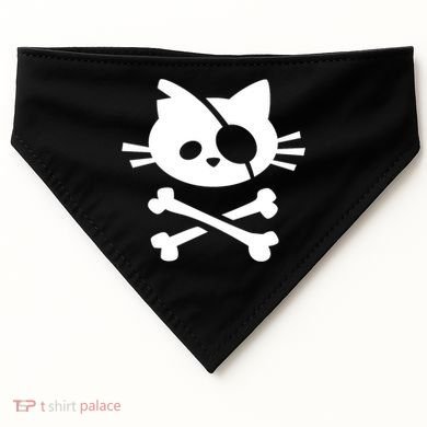 Cute Pirate Cat Skull And Crossbone USA-Made Doggie Bandana