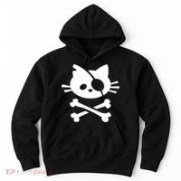 Cute Pirate Cat Skull And Crossbone Hoodie thumb 0